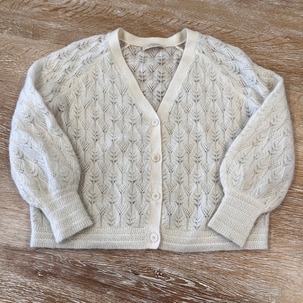 Sezane Marlow Cardigan Sweater in Ecru, Women's Size XS - Picture 4 of 8